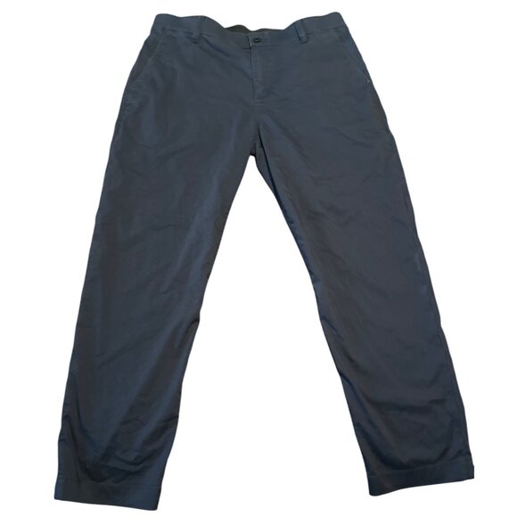 Nike Dri-Fit Flat Front Golf Pants 34x30 Navy Blue Lightweight Cotton Blend EUC - Picture 1 of 9